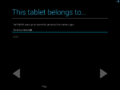 "This tablet belongs to" Screen
