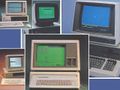 Various machines running Windows, including an Apple IIe with a PC emulator card