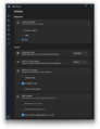 The Settings page in Task Manager (dark mode)