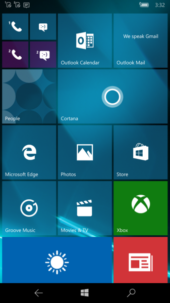 File:Windows 10 Mobile-10.0.10581.0-Start Screen.png