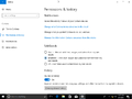 Cortana settings - Permissions & history