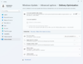 The Delivery Optimization page in the Settings app