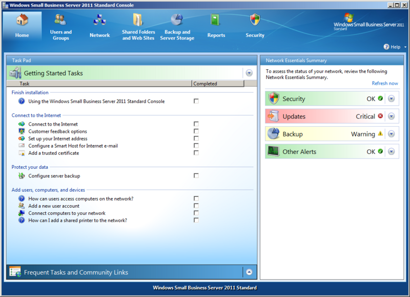 File:Windows Small Business Server 2011 Console Home1.png