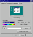Display properties in Windows 95 for comparison